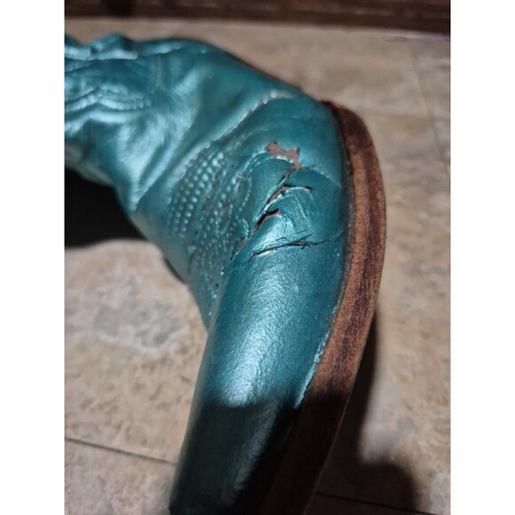 Circle G Corral Womens Boots Size 10M Snip Toe Western  Metallic Turquoise L5305 - Picture 5 of 12